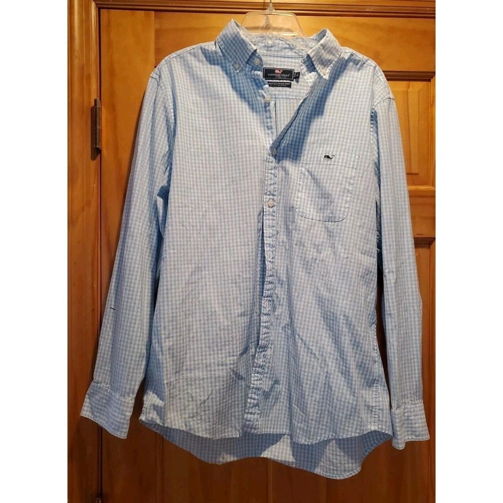 Vineyard Vines Long Sleeve Button down Mens Size LARGE‎ Dress Shirt With Pocket